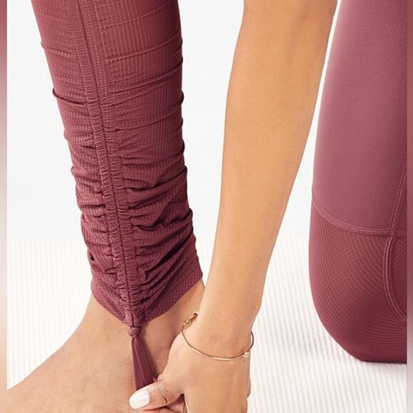 Fabletics | Cashel Foldover PureLuxe Legging in Dark Rouge - Picture 8 of 9